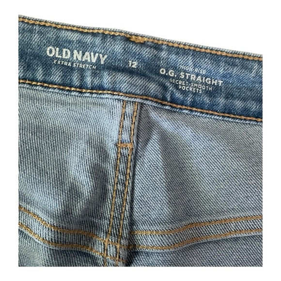 👖 Old Navy Distressed Slim Straight Jeans – Women’s Size 12 - Picture 6 of 7